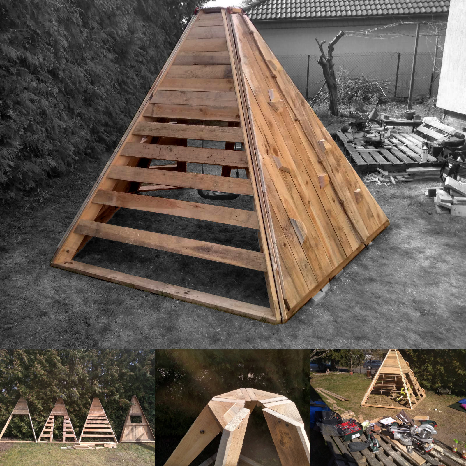 Rozkładany domek ogrodowy dla dzieci.