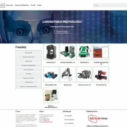 Strona internetowa firmy STEM Polska prezentująca ofertę laboratorium przyszłości z robotami, drukarkami 3D, multimediami i zestawami mikrokontrolerów, z nagłówkiem 'Laboratoria Przyszłości'...