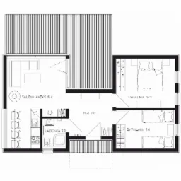 Dom modułowy OS1. Rzut.