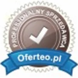 Okrągła, brązowo-złota odznaka z napisem 'Profesjonalny Sprzedawca' i logotypem Oferteo.pl na niebieskiej wstążce.
