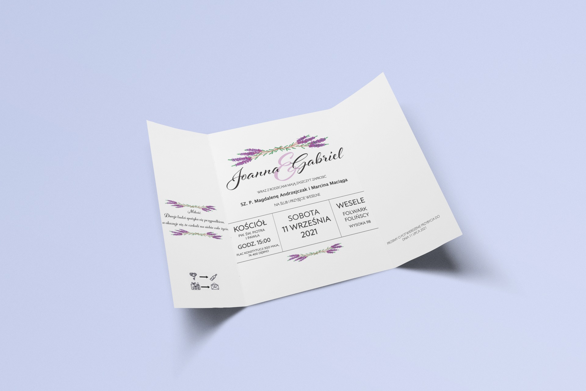 Projekt zaproszeń ślubnych