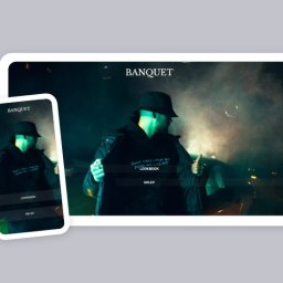Oficjalny sklep marki Banquet. Głównym elementem wyróżniającym stronę jest interaktywny sposób przedstawienia produktu.
