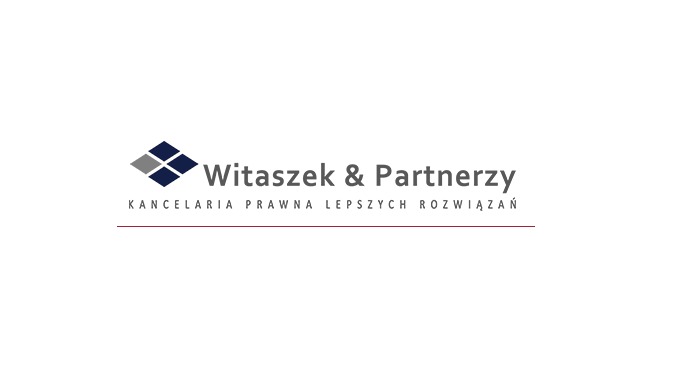 Logo kancelarii prawnej Witaszek & Partnerzy z motywem graficznym sześciu kwadratów w odcieniach szarości i granatu oraz hasłem 'Kancelaria Prawna Lepszych Rozwiązań'.