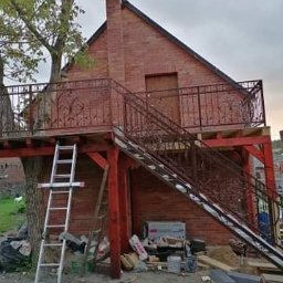 Klejona cegla cięta na elewacji