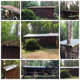 Zmiana poszycia dachowego na działce. Zerwanie starego poszycia, ocieplenie dachu, położenie blachy trapezowej.