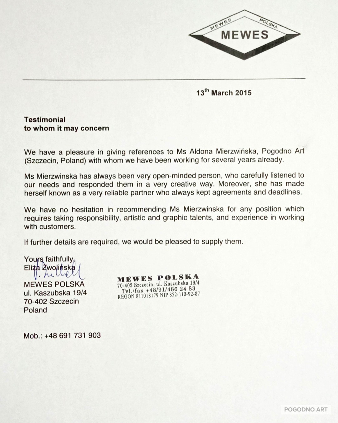 Referencje od Mewes Polska