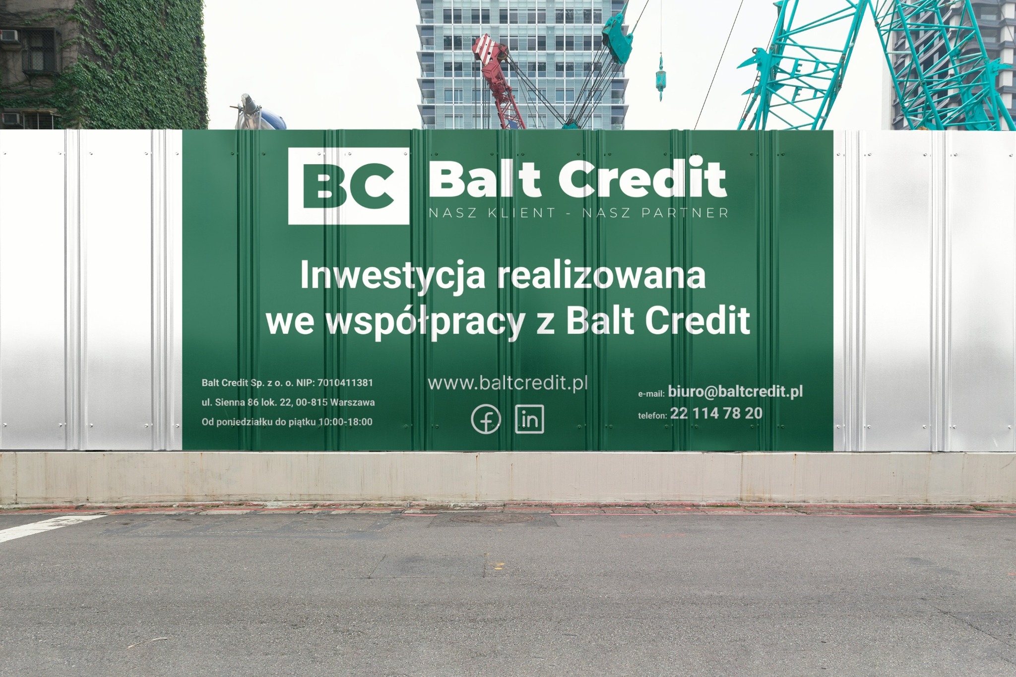 projekt baneru na ścianę dla nieruchomości