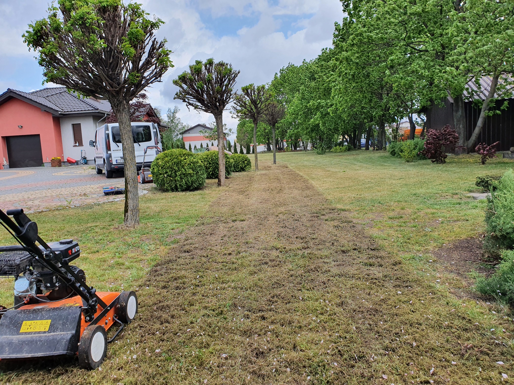 Wertykulacja, koszenie nawożenie trawnika.