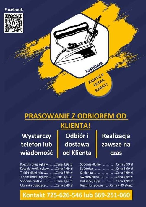 Cennik Prasowanie z Dostawą