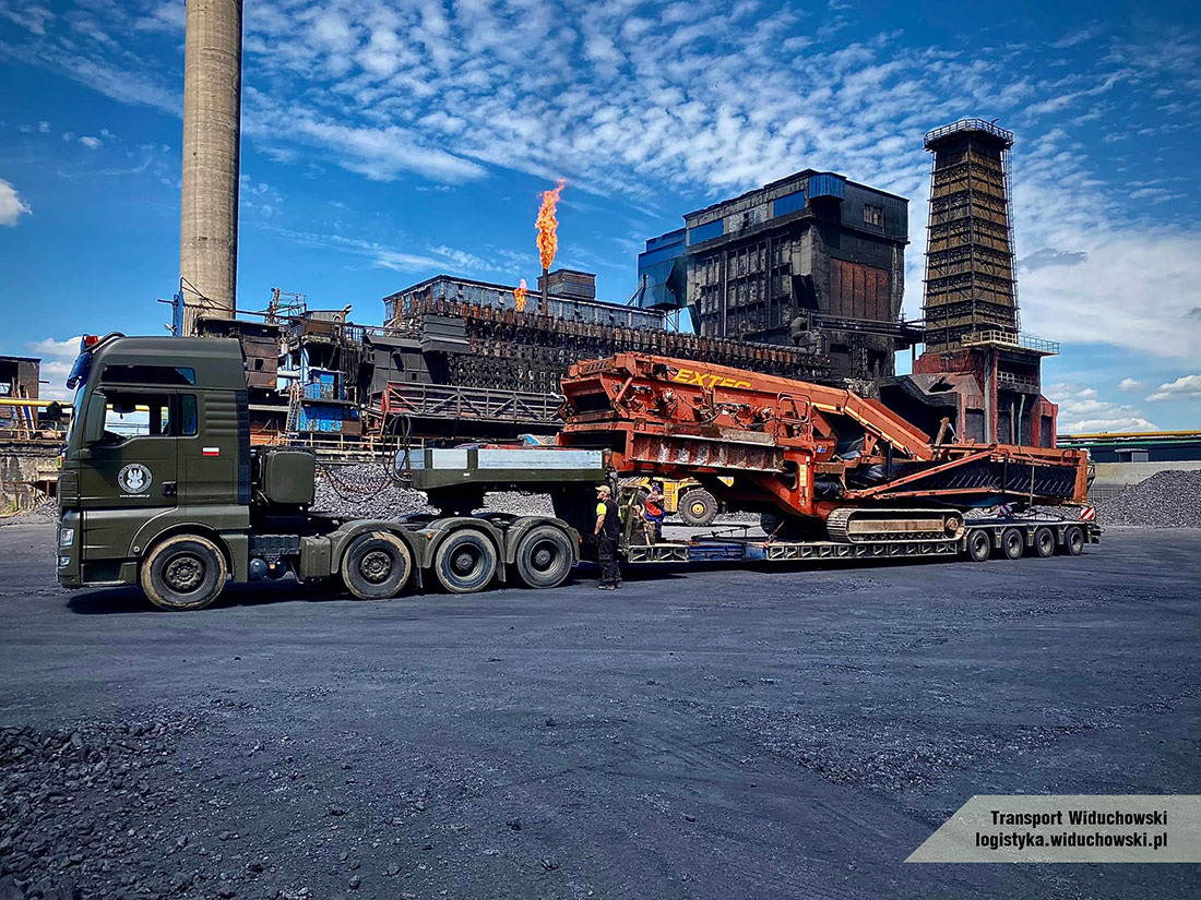 Transport gabarytu - przesiewacz do koksowni