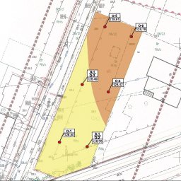 GeoTech Dominik Kędzierski - Mapa warunków gruntowych w poziomie posadowienia fundamentów.