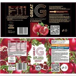 Lifting etykiety GREAT — dopracowanie premium look, porządek informacji i przygotowanie wariantów produkcyjnych pod druk (prepress + wdrożenie serii).
