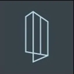 Stylizowany, geometryczny symbol budynku w odcieniach szarości, przypominający abstrakcyjny logotyp.