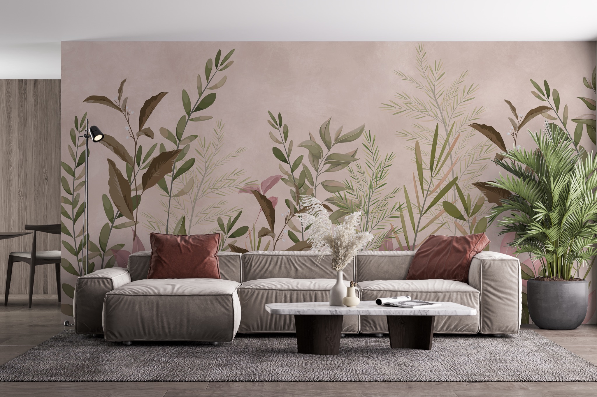 Fototapeta malowane liście, kwiaty polne