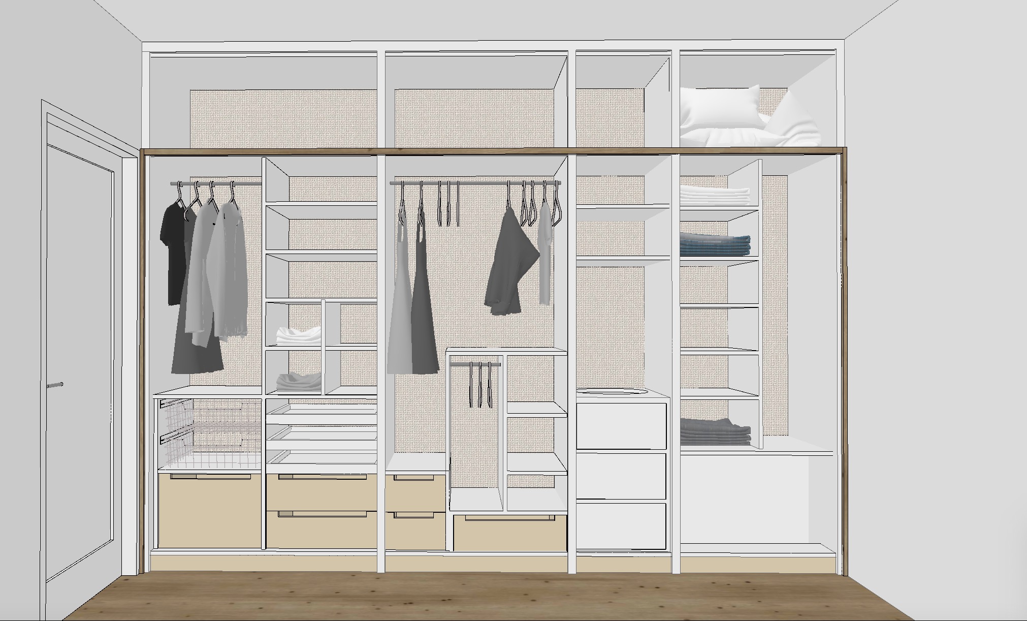 Projekt garderoby na wymiar, wnętrze