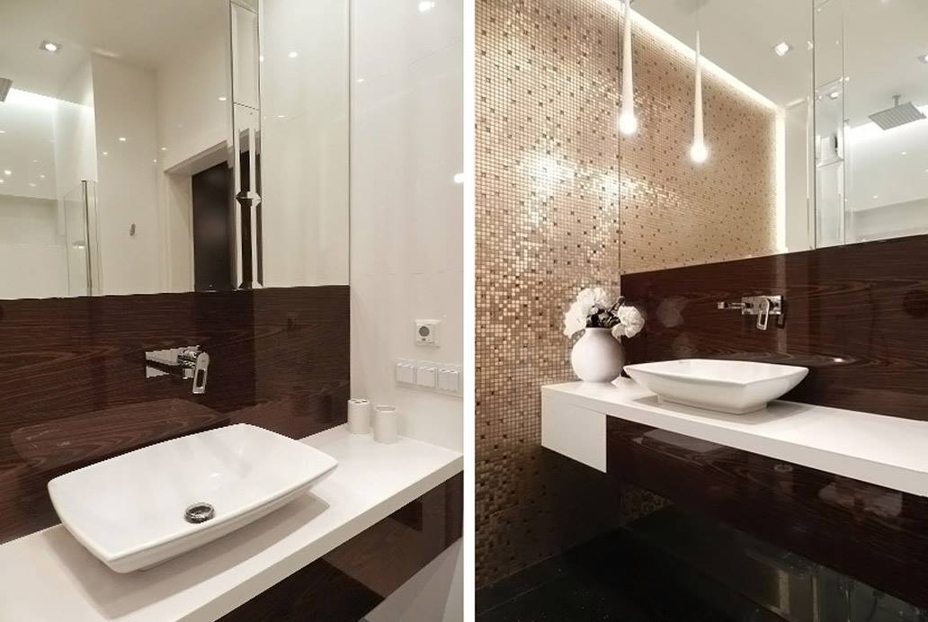 łazienka z mozaiką miedzianą