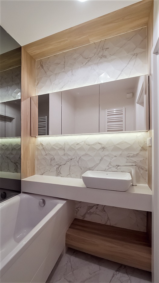 projekt małej łazienki w kawalerce