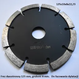 Tarcze do frezowania betonu, fazowania nacięć dylatacji. Szlifowanie betonu.