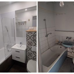 Generalny remont mieszkania. Zdjęcie łazienki przed i po remoncie.