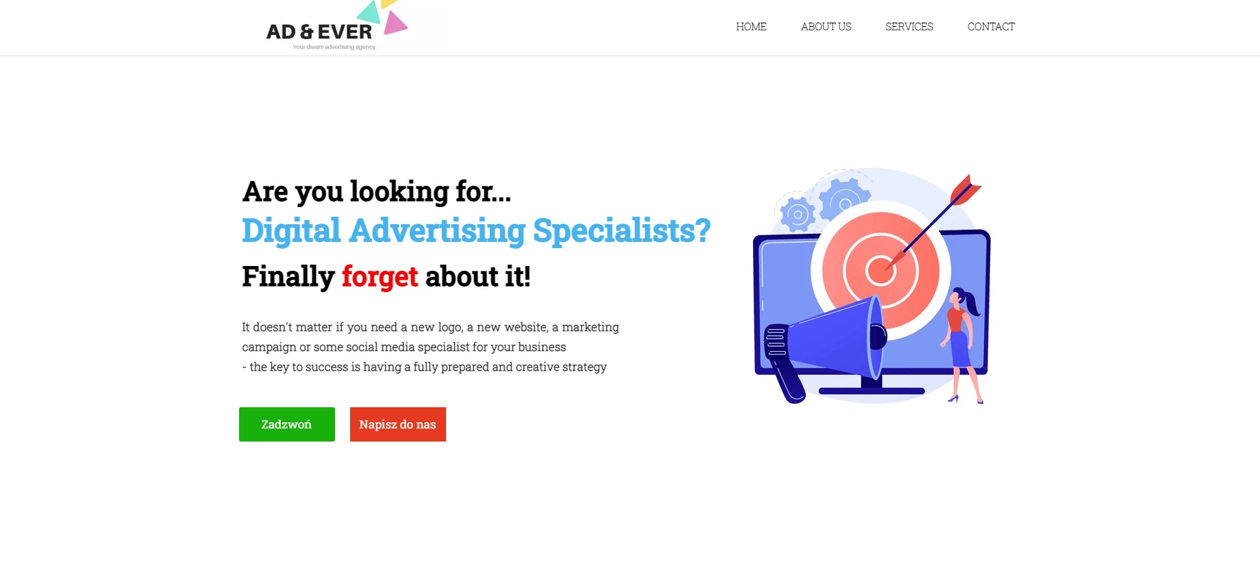 Strona www dla klienta w języku angielskim biznesowym.