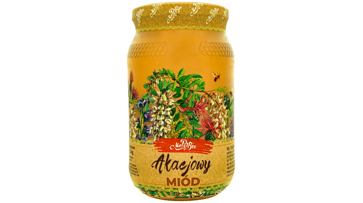 Miód Akacjowy - Słoik 1,2 kg