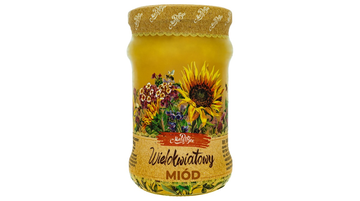 Miód Wielokwiatowy płynny - Słoik 400 g