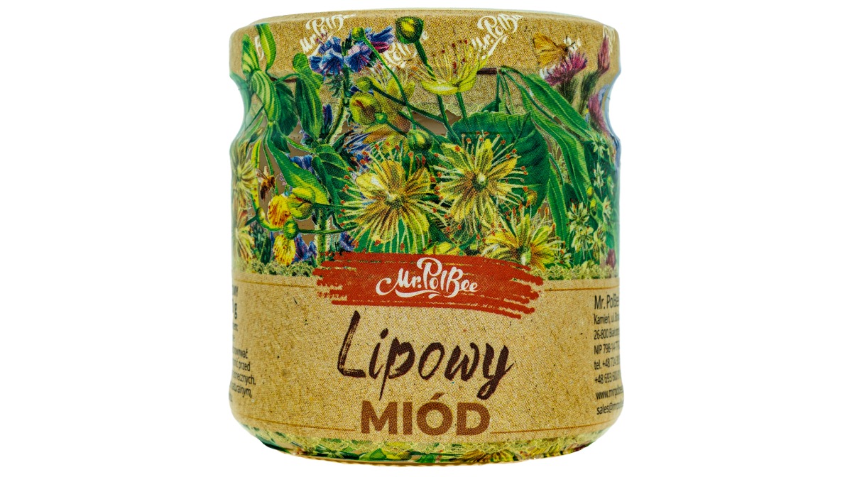 Miód Lipowy płynny - Słoik 250 g