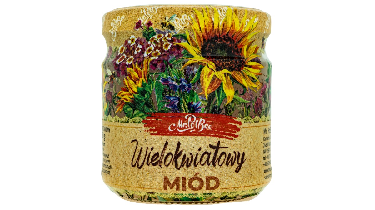 Miód Wielokwiatowy płynny - Słoik 250 g