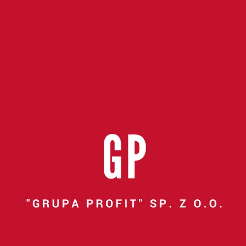 Logo firmy 'Grupa Profit' Sp. z o.o. z inicjałami GP na czerwonym tle.