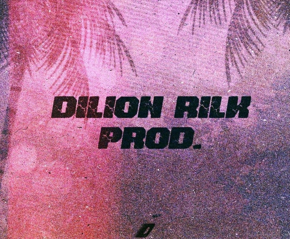 Okładka albumu z napisem 'Dilion Rilk Prod.' na tle różowo-fioletowym z motywem liści palmowych, stylizowana na retro.