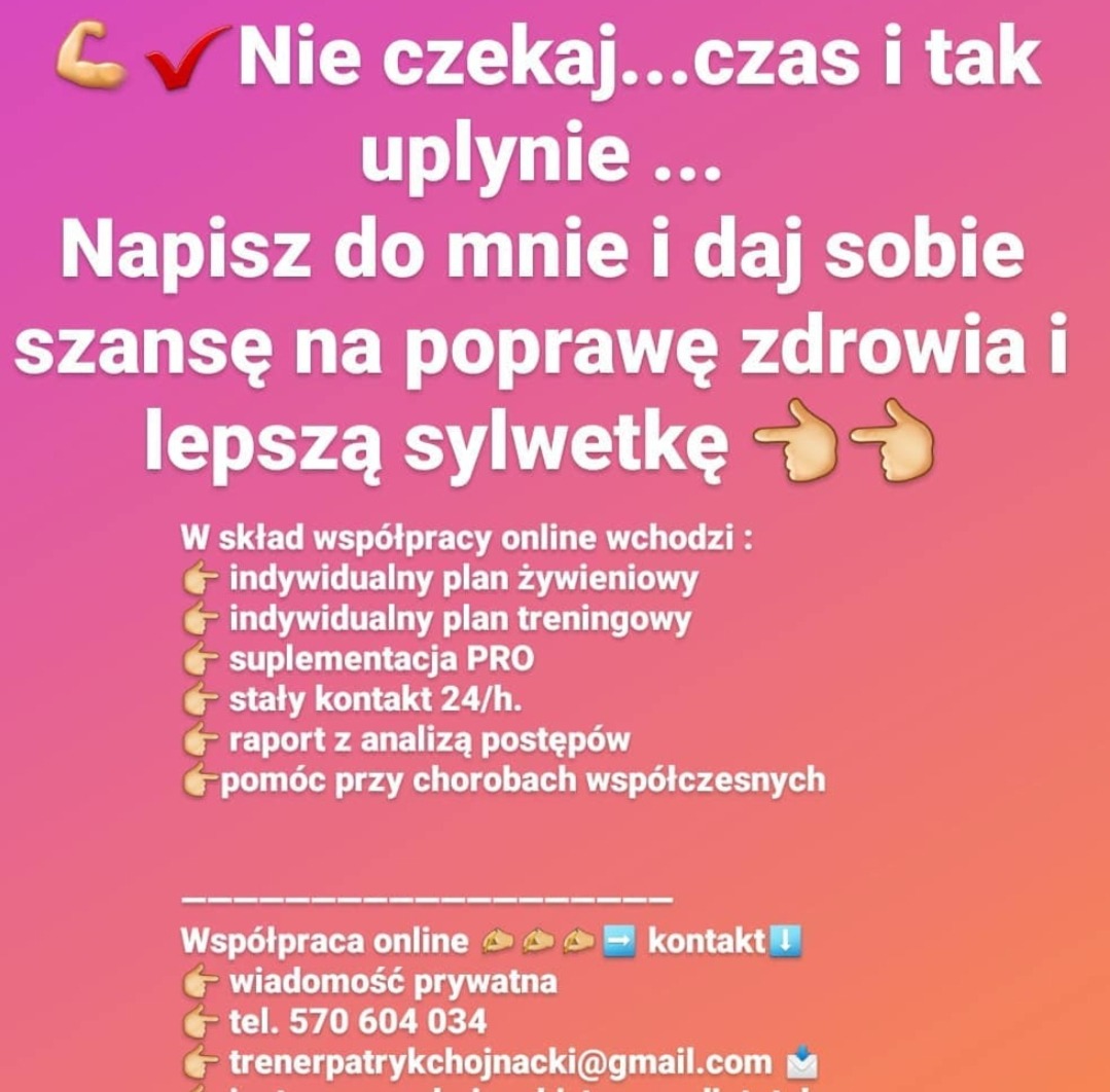 Zapraszam na konsultacje .. trening .. i wiele wiele innych