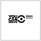 Logotyp firmy ERGO HESTIA z hasłem 'YOU CAN DRIVE' na białym tle, w czarno-białej kolorystyce.