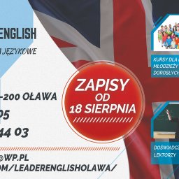 Projekt billboardu dla szkoły językowej Leader English