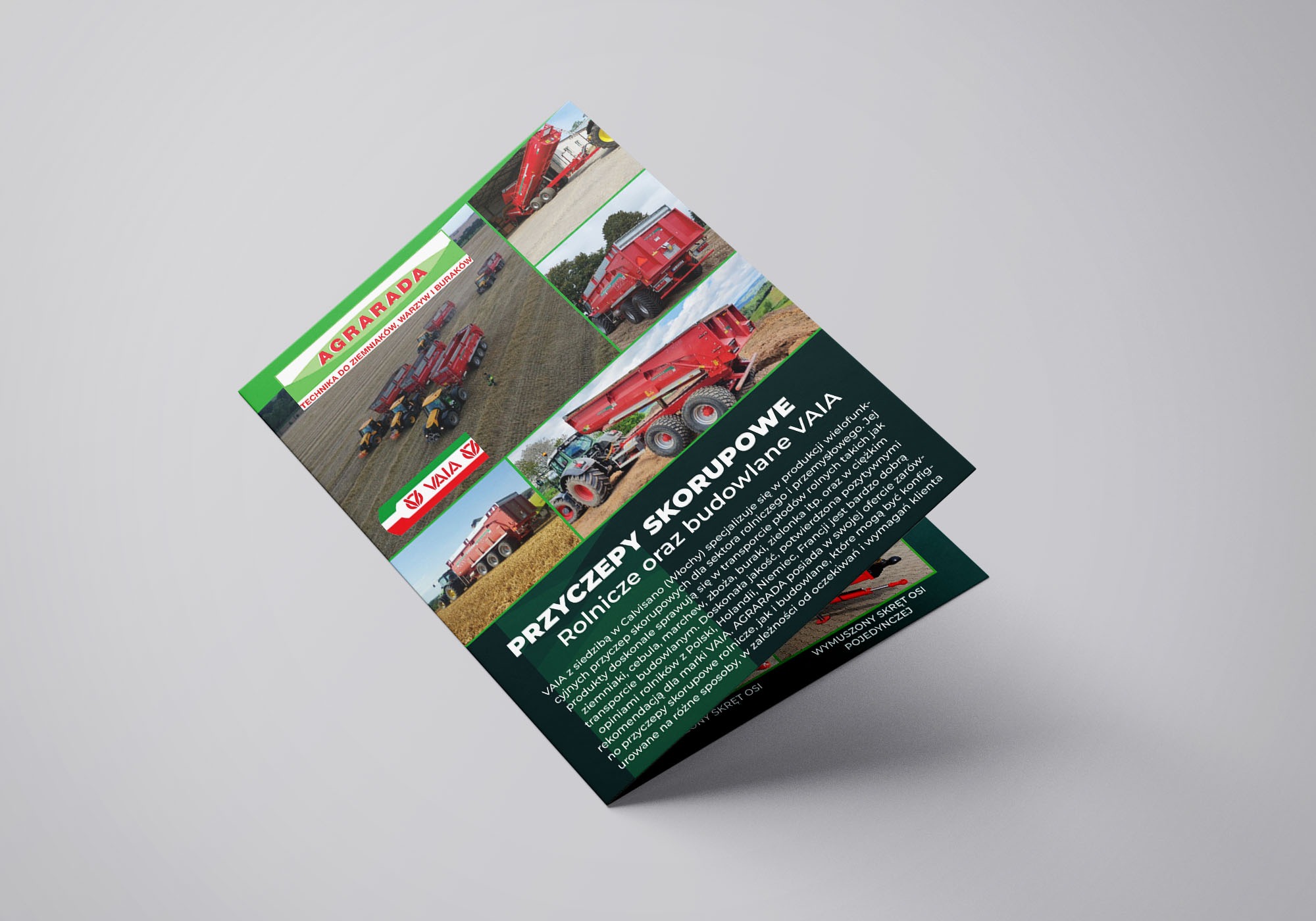 Ulotka A4 składana dla firmy Agrarada.