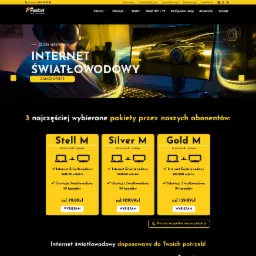 Widok z strony firmy działającej w branży usług światłowodowych