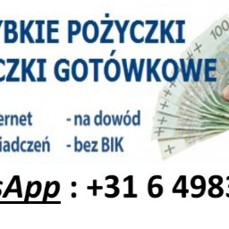 Pomoc finansowa dla Polaków i Holandii za granicą WhatsApp : +31 6 49834696
E-mail: kredytowa008@gmail.com