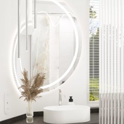 Elegancka, nieoczywista łazienka, zaprojektowana w stylu minimalistycznym, w jasnej tonacji, z dominantą.