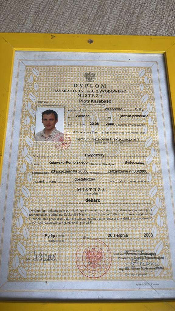 Uzyskanie Tytułu MISTRZOWSKIEGO w zawodzie DEKARZ