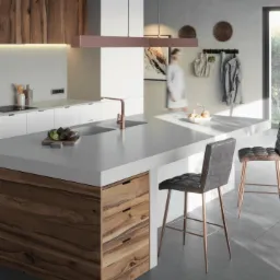 Wyspa kuchenna w neutralnej bieli