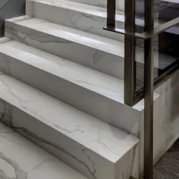 Nowoczesny wygląd schodów dzięki zastosowaniu spieków