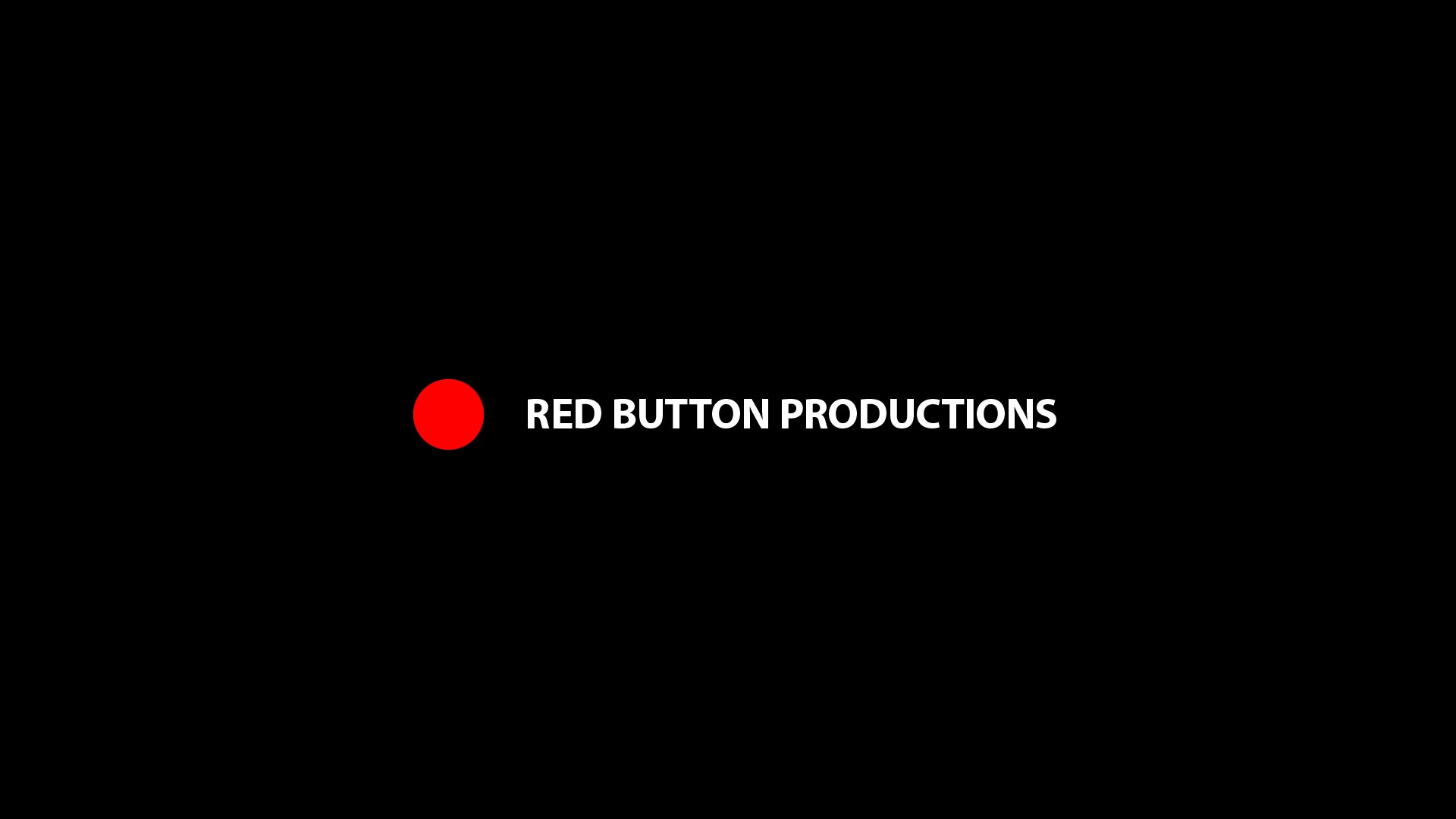 Logo firmy Red Button Productions z czerwonym okręgiem po lewej stronie i nazwą firmy po prawej, na czarnym tle.