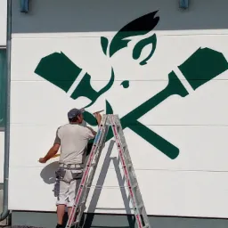 malowanie loga firmy od szablonu.