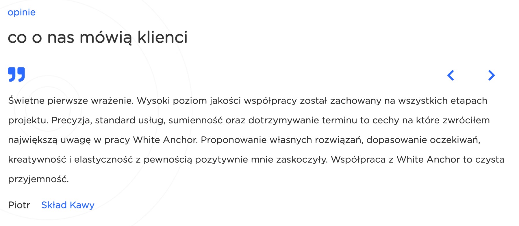 Opinia klienta - Skład Kawy