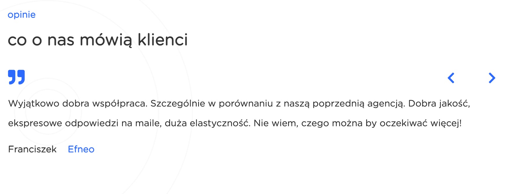 Opinia klienta - Efneo