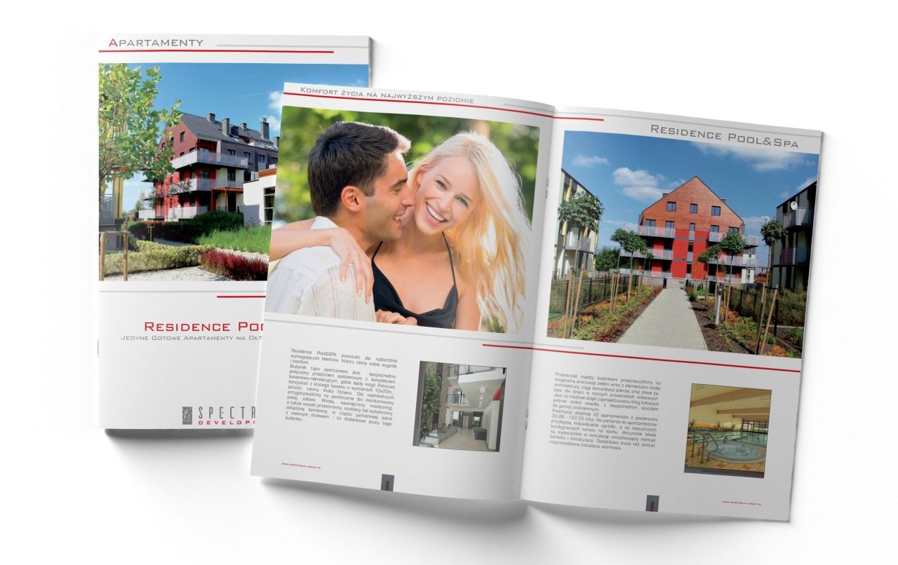 Foldery reklamowe firmy Spectrum Development.