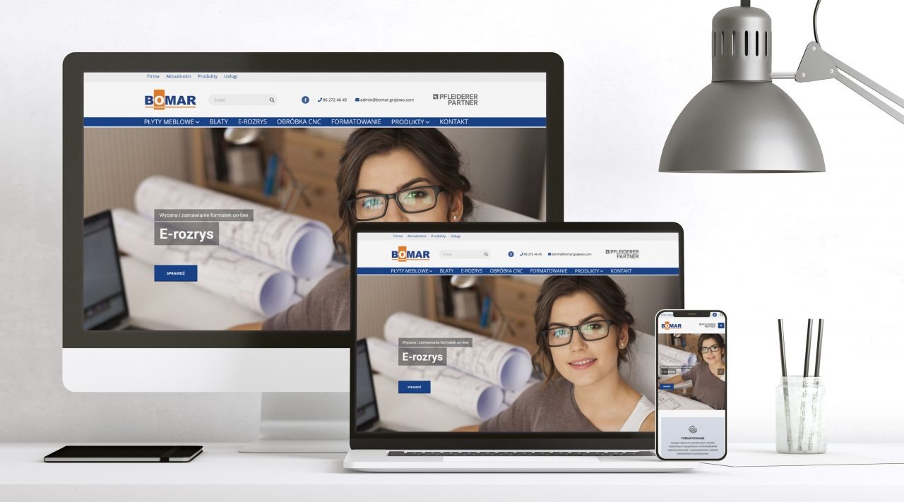 Strona internetowa dla firmy Bomar.