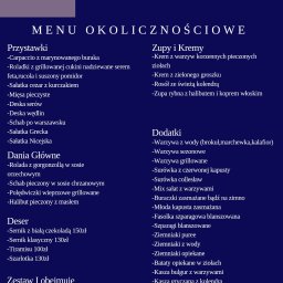 Menu okolicznościowe 