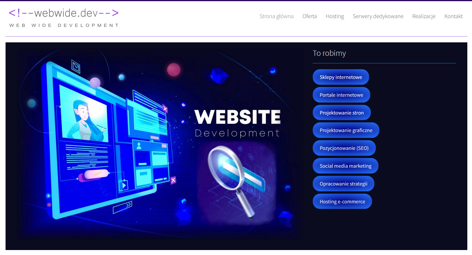 Tworzenie sklepów i stron internetowych.