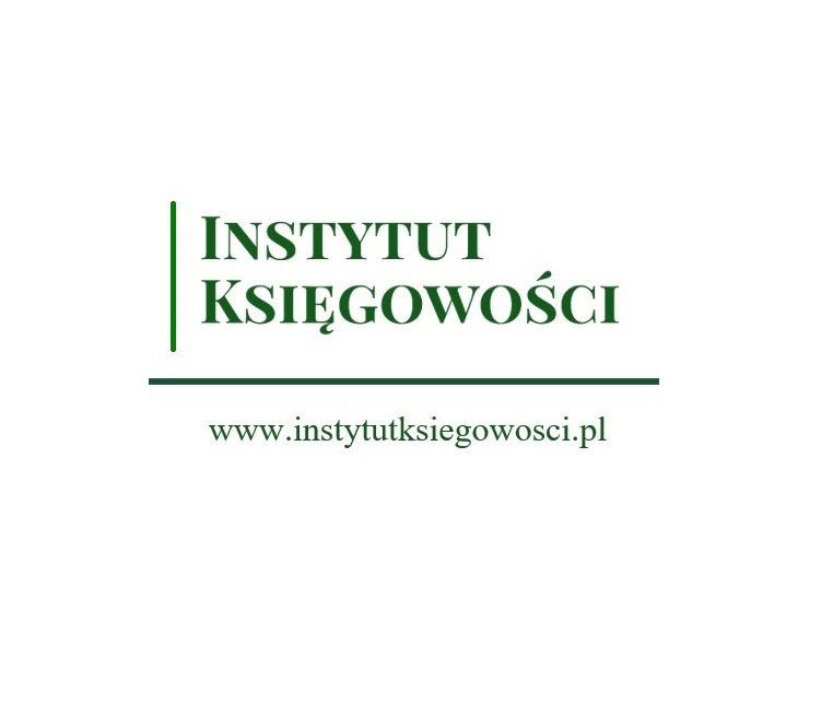 Logo Instytutu Księgowości z adresem strony internetowej w kolorze zielonym na białym tle.