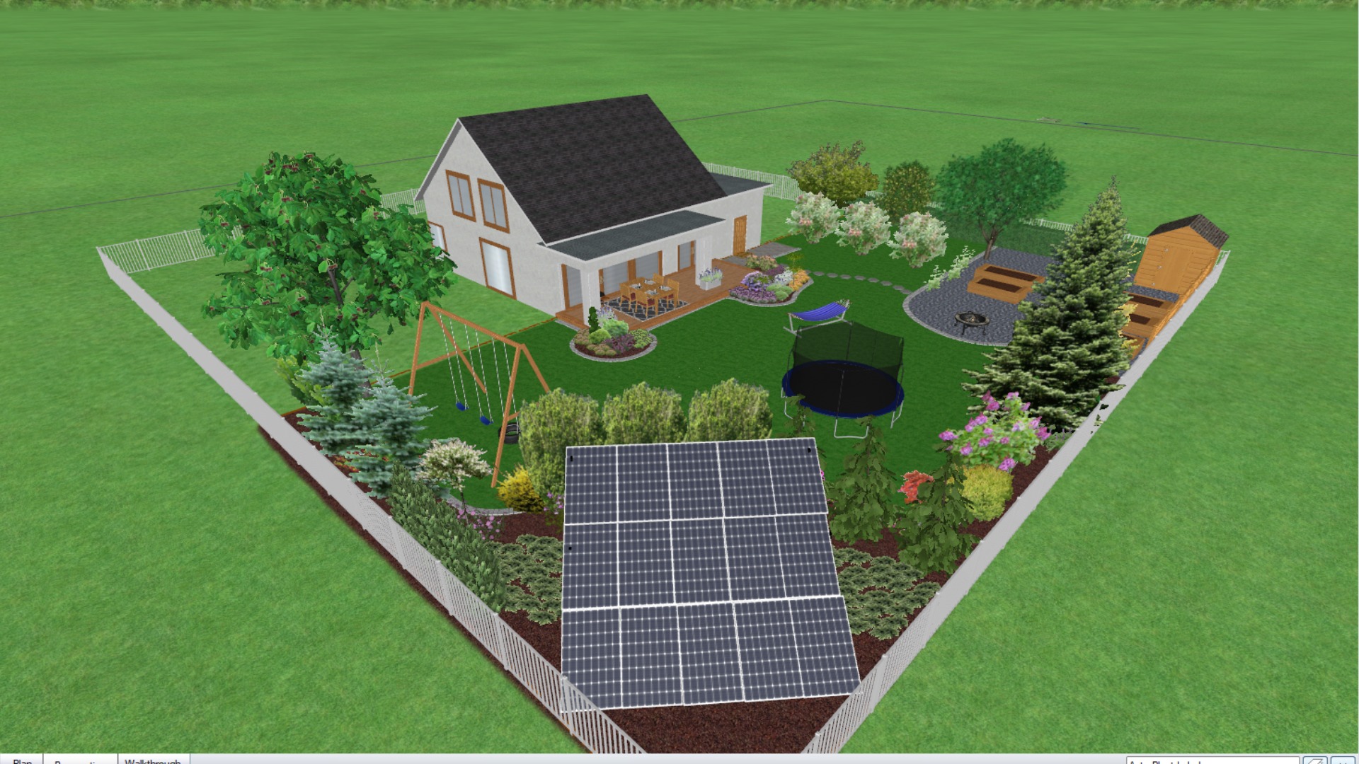 Ogród z wrzosowiskiem i fotowoltaiką pod Gdańskiem.